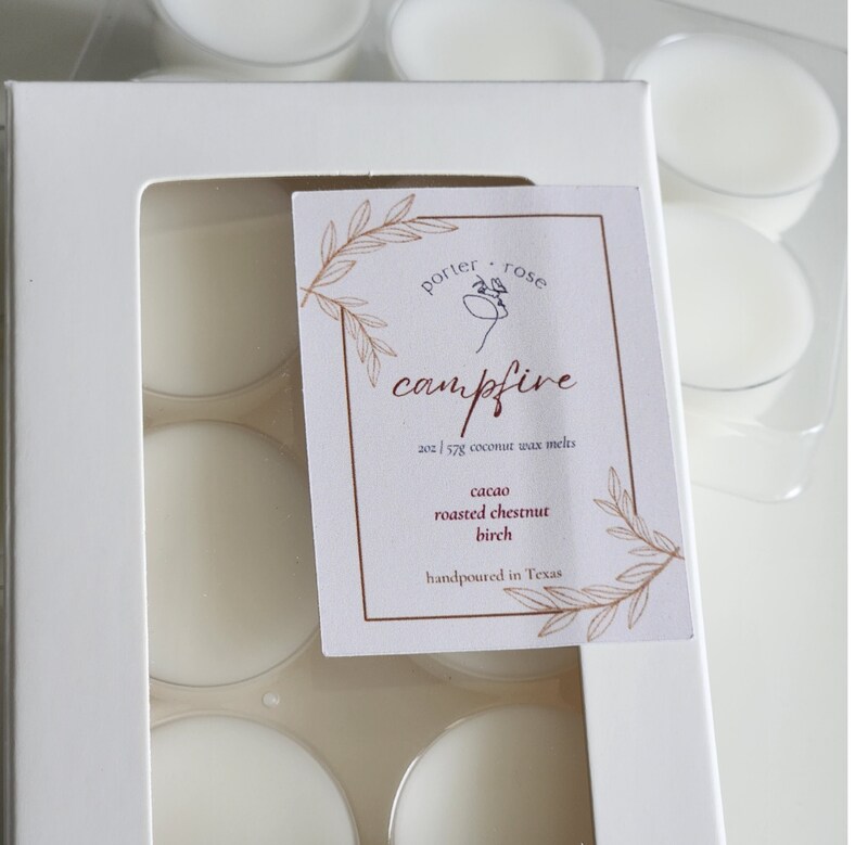 Campfire scented wax melts, 6 wax melt cubes for home fragrance